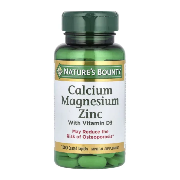 قرص کلسیم منیزیم زینک نیچرز بونتی 100عددی | Calcium Magnesium Zinc Nature's Bounty