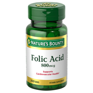 قرص فولیک اسید نیچرز بونتی 250 عددی | Nature’s Bounty Natural Folic Acid