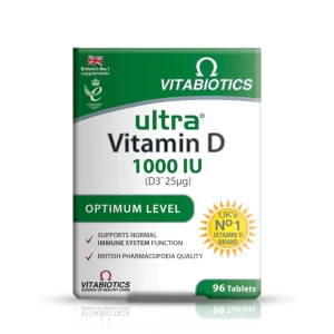 ویتامین دی ویتابیوتیکس Vitamin D ultra 1000 IU محصول انگلیس 96عددی