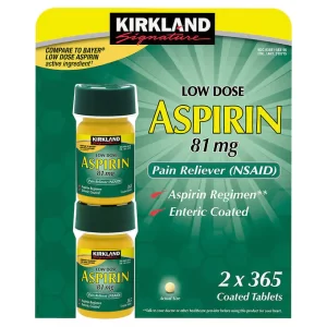 پک دو عددی قرص آسپرین کرکلند Kirkland Signature Aspirin Low Dose 81 mg