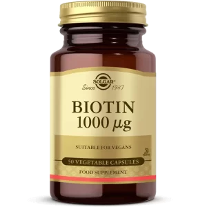 مکمل بیوتین سولگار 1000mcg کاملا گیاهی 50عددی SOLGAR BIOTIN