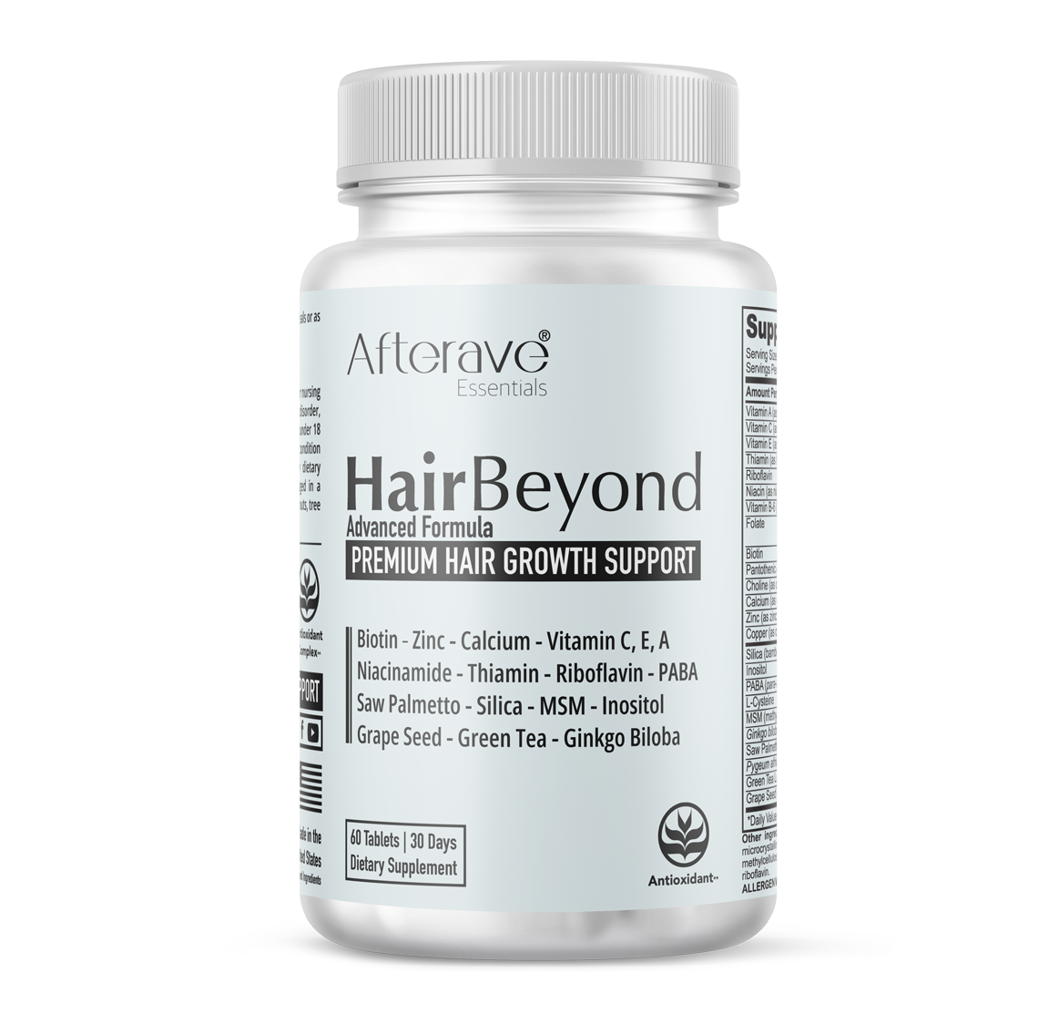 مکمل هیر بیاند افتر ایو قطع ریزش مو افزایش رشد و ضخامت مو Afterave HairBeyond