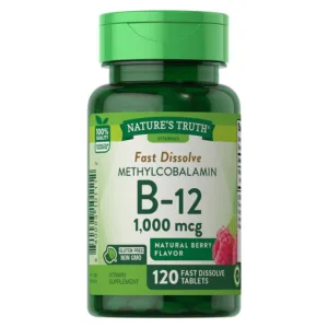 مکمل B12 نیچرز تروث 1000mcg با طعم میوه 120 عددی