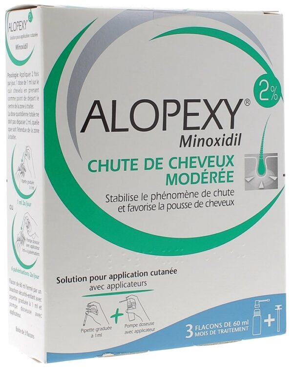 محلول ضد ریزش آلوپکسی 2% خانم ها مانیوکسیدیل Alopexy 2% solution pour application cutanée