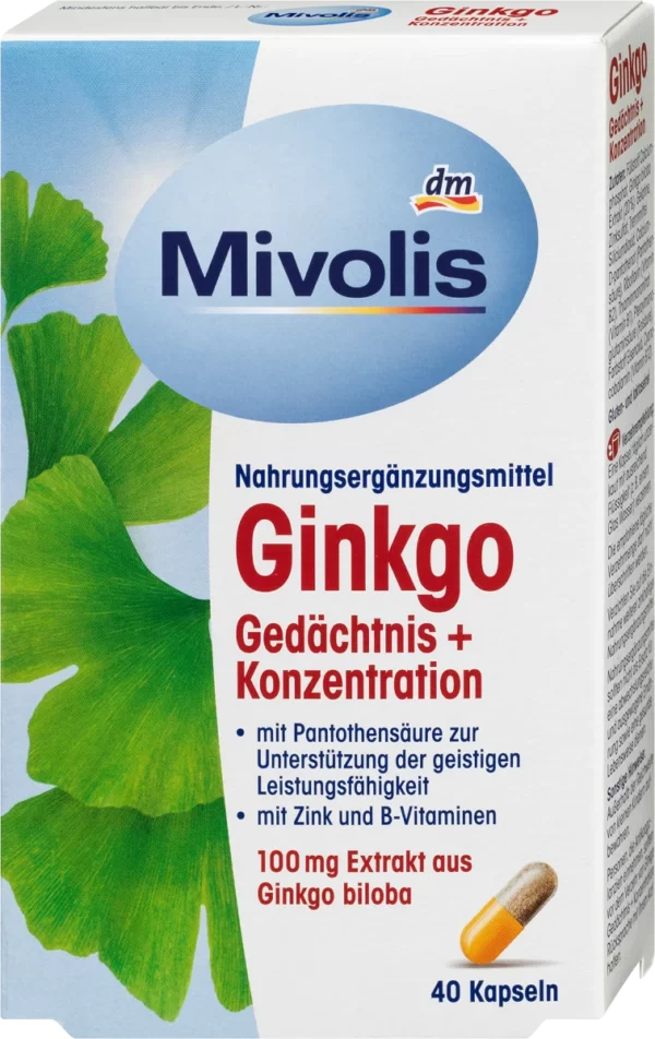 مکمل تخصصی جینکگو Ginkgo میولیس تقویت و تمرکز حافظه با انواع ویتامین ها 40عددی