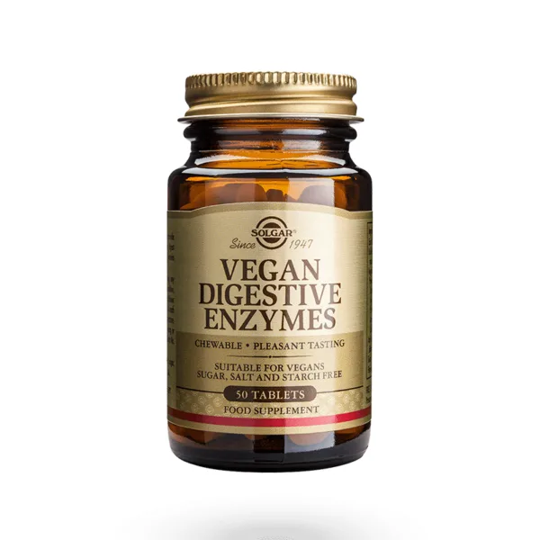 مکمل تخصصی دایجستیو آنزیم سولگار بهبود تجزیه و هضم غذا 50عدد SOLGAR Vegan Digestive Enzymes