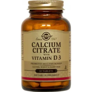 مکمل تخصصی سولگار کلسیم سیترات با D3 جذب بالا Calcium Citrate with Vitamin D3