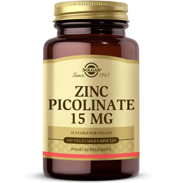 مکمل زینک 15mg سولگار 100عدد SOLGAR Zinc Picolinate 15mg