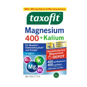 قرص منیزیم 400 تاکسوفیت کاهش خستگی و تعادل متابولیسم بدن toxofit magnesium 400 + kalium (کد 1620)