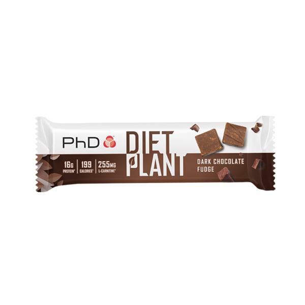 پروتئین بار گیاهی اورجینال PHD رژیمی با طعم شکلات تلخ Diet Plant Bars Dark Chocolate Fudge وزن 55گرم (کد6044)