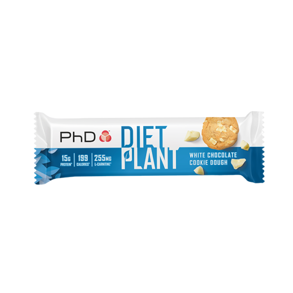 پروتئین بار گیاهی اورجینال PHD رژیمی با طعم وایت چاکلت Diet Plant Bar White Chocolate Cookie وزن 55گرم (کد5986)