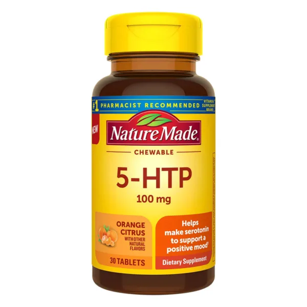 مکمل ضد افسردگی 5-HTP نیچر مید 100mg جویدنی ترشح سروتونین طبیعی