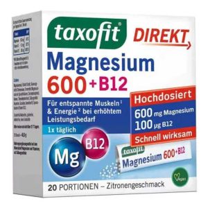 مکمل حرفه ای منیزیم600 تاکسوفیت ساشه  taxofit® Magnesium+B12