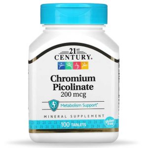 مکمل کرومیوم 21st Century میل کمتر به شیرینی 200mcg Chromium Picolinate