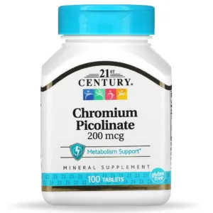 مکمل کرومیوم 21st Century میل کمتر به شیرینی 200mcg Chromium Picolinate