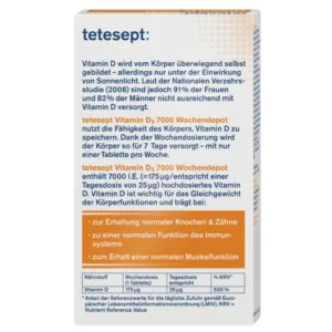 ویتامین دی vitamin D3 تتسپت tetesept دوز 7000