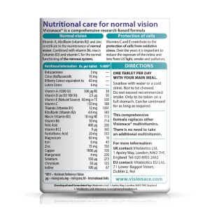 مکمل ویژن ایس visionace ویتابیوتیکس تقویت سیستم بینایی و چشم normal vision