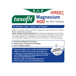 مکمل حرفه ای منیزیم400 تاکسوفیت ساشه ای taxofit® Magnesium400