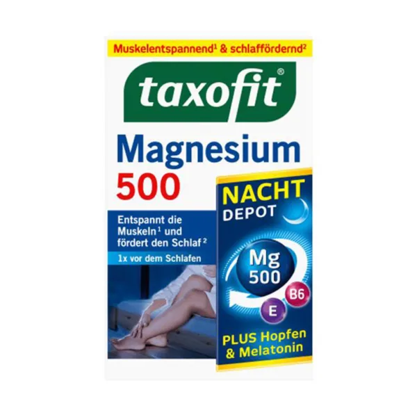 منیزیم 500mg شب همراه با ملاتونين 1mg تاکسوفیت