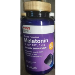 قرص ملاتونين CVS Health آمریکا 5mg درمان طبیعی بی خوابی و تنظیم چرخه خواب Timed Release
