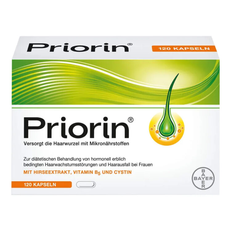 مکمل ضدریزش هورمونی پریورین Priorin® اصل بایر آلمان 120 عددی (4 ورق با جعبه کامل )