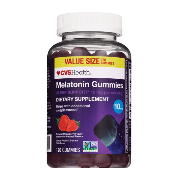 پاستیل ملاتونين CVS Health آمریکا 10mg درمان طبیعی بی خوابی و تنظیم چرخه خواب