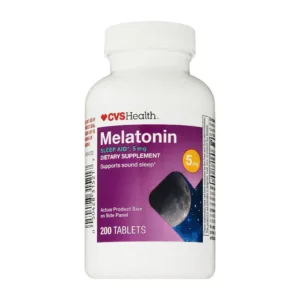 قرص ملاتونين CVS Health آمریکا 5mg درمان طبیعی بی خوابی و تنظیم چرخه خواب 200 عددی