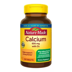 مکمل کلسیم 600mg و D3 نیچر مید اصل آمریکا سلامت استخوان و دندان