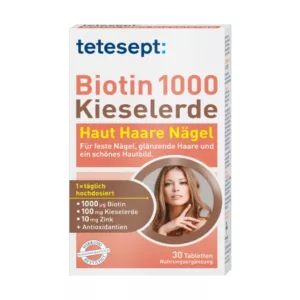 قرص بیوتین تتسپت حاوی روی و سلنیوم تقویت عالی مو و ناخن 1000mg