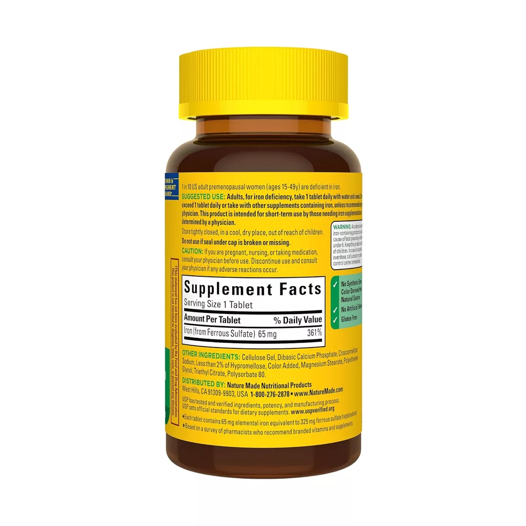قرص آهن نیچر مید 65mg