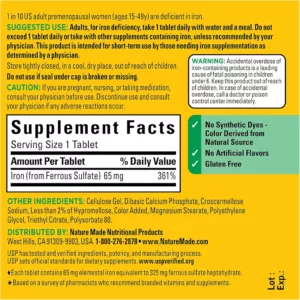 قرص آهن نیچر مید 65mg