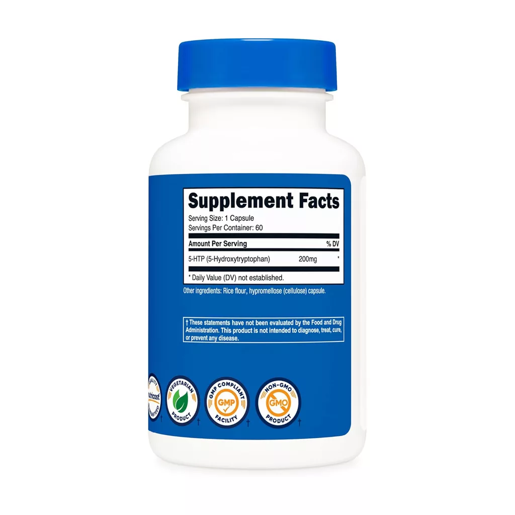 مکمل ضدافسردگی 5-HTP دوز 200mg برند nutricost آمریکا