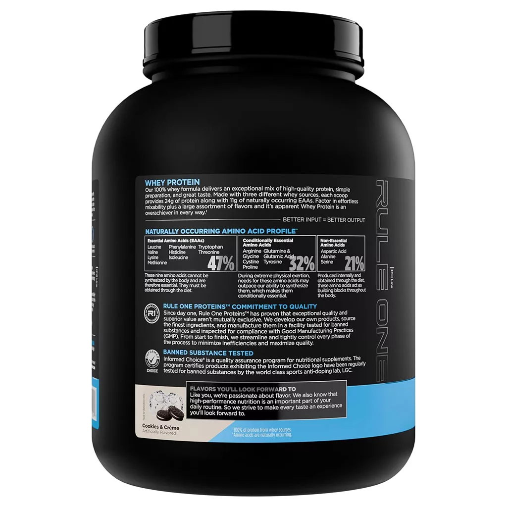 پودر پروتئین Whey وی RULE 1 طعم Cookies & creme