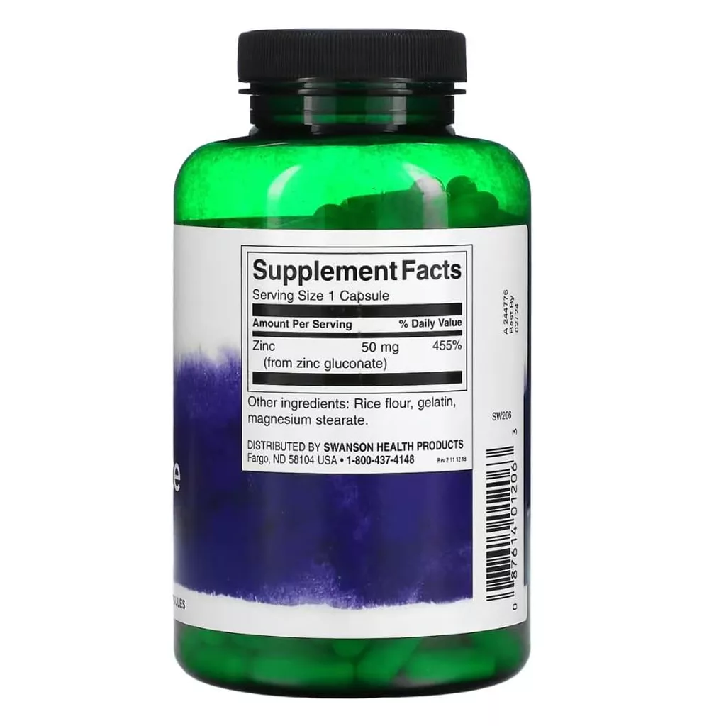 مکمل زینک گلوکونات سوانسون Zinc Gluconate