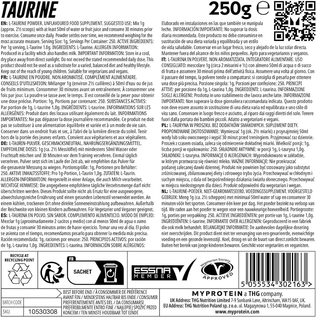 مکمل ورزشی TAURINE مای پروتئین