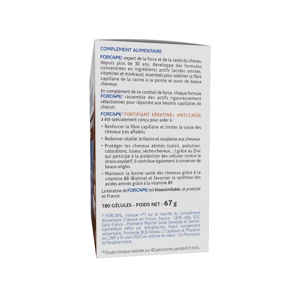 مکمل ضد ریزش فورکاپیل فرانسه تقویت فولیکول مو Forcapil® Fortifying Keratin