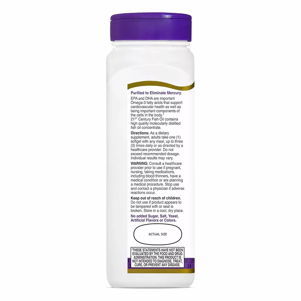 امگا 3 روغن ماهی 21century دوز Fish oil 1200mg