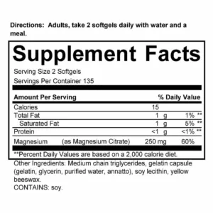 منیزیم سیترات کرکلند 250mg تعداد 270 سافت ژل