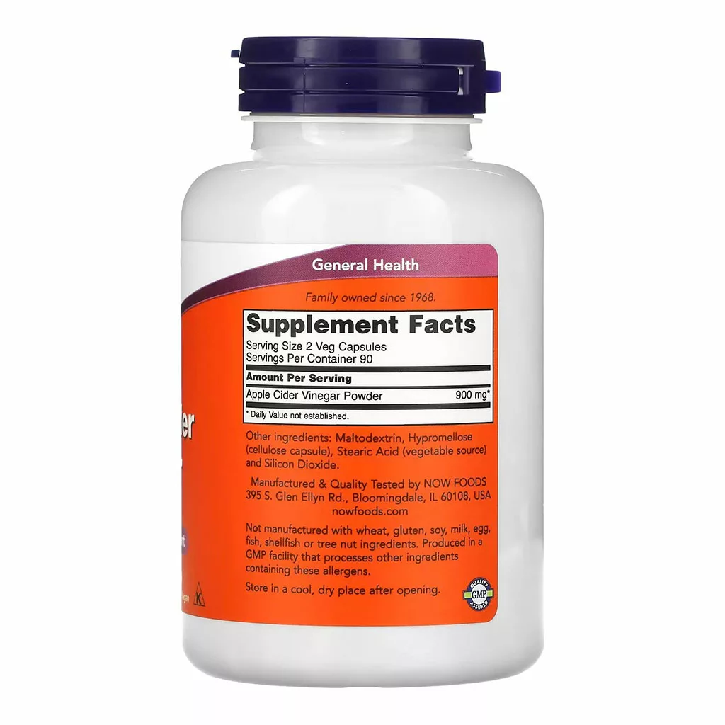 مکمل چربی سوز NOW سرکه سیب Apple Cidar 450mg