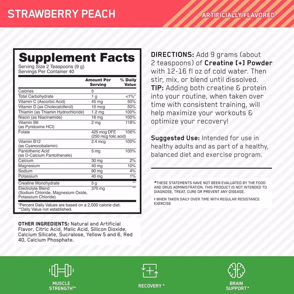 کراتین مونوهیدرات ON بدون طعم OPTIMUM NUTRITION UNFLAVORED