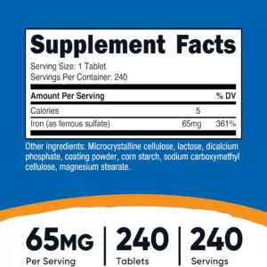 مکمل آهن 65mg نوتریکاست آمریکا 240 عدد