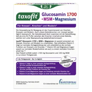 گلوکوزامین 1700 تاکسوفیت +MSM منیزیم D3 ساشه 20تایی