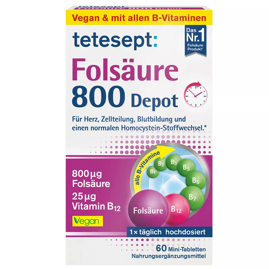 فولیک اسید تتسپت Folsaure 800 depot با انواع ویتامین B