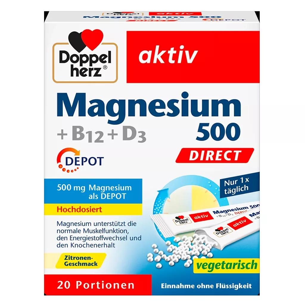 منیزیم 500 ساشه ای دوپل هرز اکتیو+D3+B12