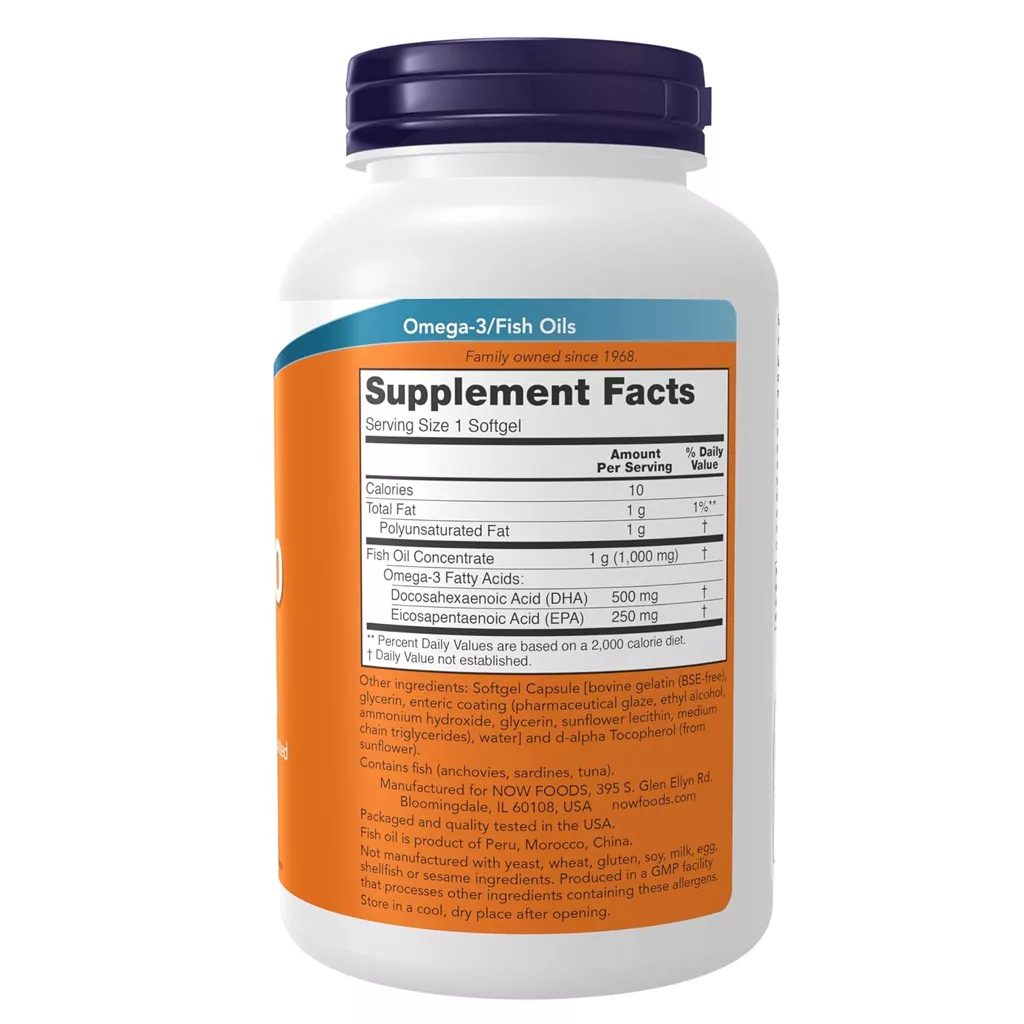 مکمل DHA-500 امگا3 NOW نو EPH250+DHA-500 تعداد 180 عدد