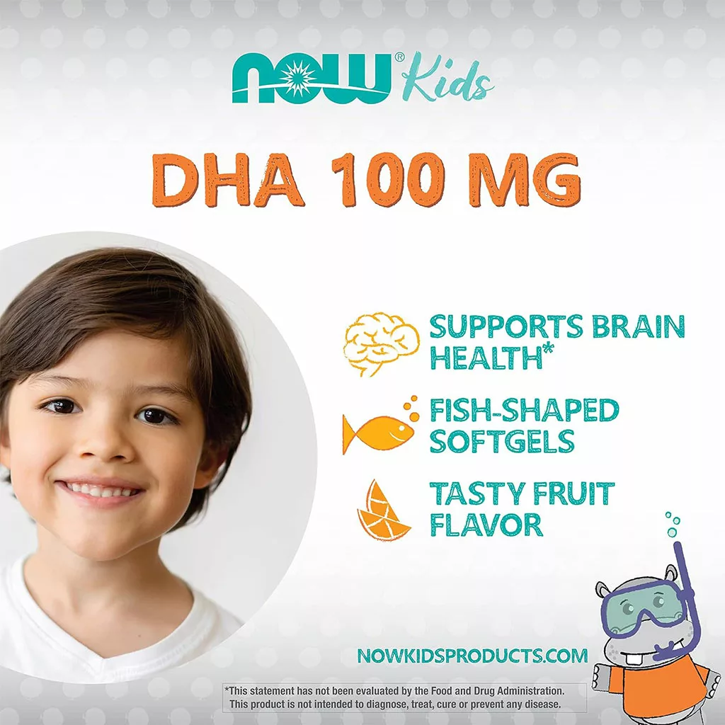 مکمل DHA FISH OIL کودکان NOW طعم میوه جویدنی