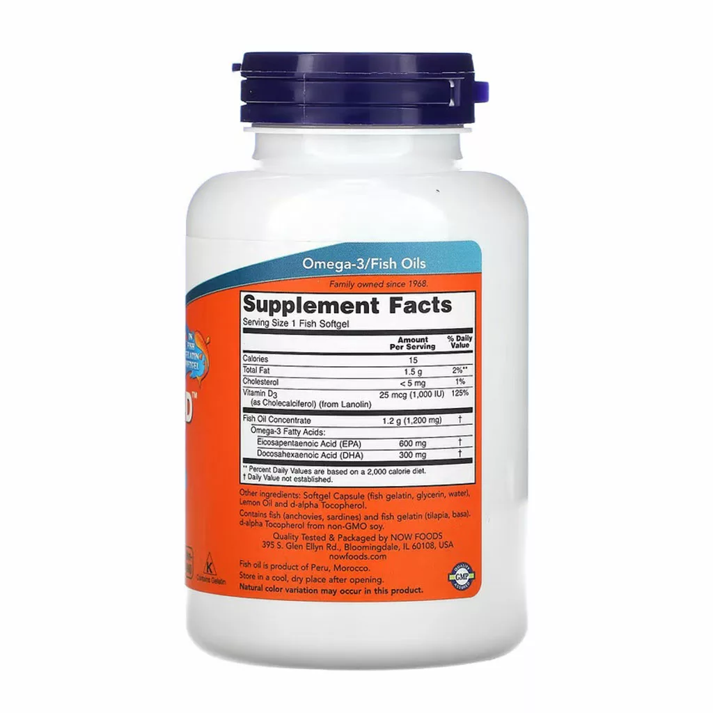 امگا3 NOW اولترا omega 3-D سافت ژل EPA+DHA=900