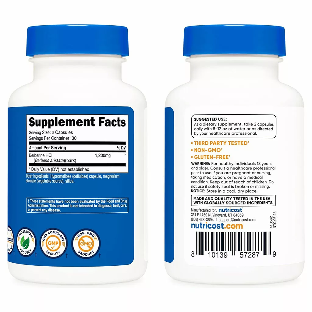 مکمل بربرین ناتریکاست Nutricost 1200mg