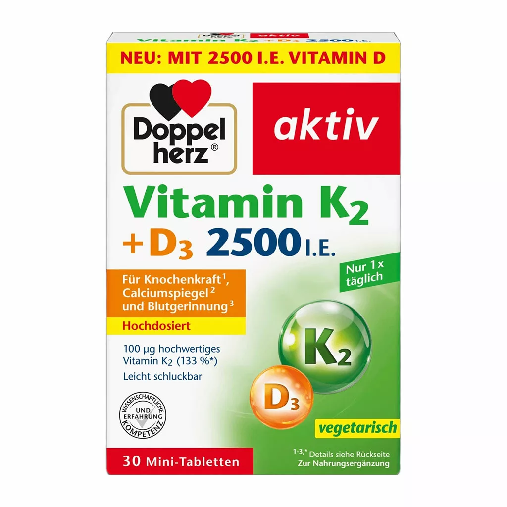 ویتامین K2 دوپل هرز اکتیو +D3 2500