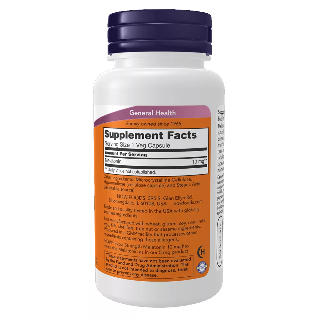 ملاتونين 10mg نو NOW درمان طبیعی بی خوابی و تنظیم چرخه خواب